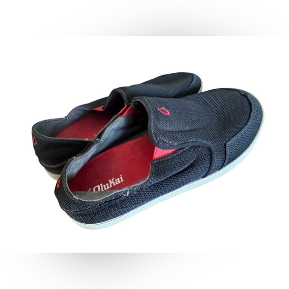 OluKai NOHEA Mesh Slip On (MEN)- Carbon/Deep Red - Size 9 - Picture 4 of 10